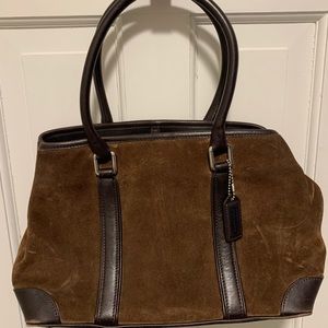 Coach suede satchel bag
